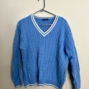 Brandy Melville Sky Blue V-Neck Sweater